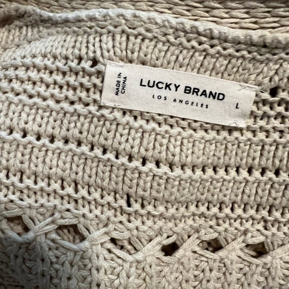 LUCKY BRAND CROCHET CARDIGAN, SIZE L - Picture 8 of 8